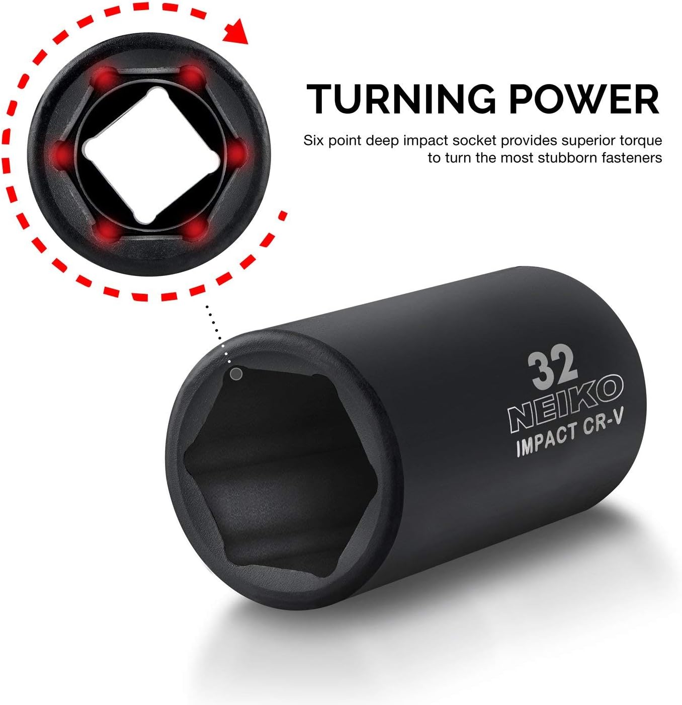 1/2" Drive Deep Impact Socket Set — SAE & Metric, 72-Tooth Ratchet (35-Piece)