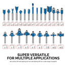 HILTEX 10108 Tungsten Carbide Router Bit Set, Woodworking Tools and Accessories, 1/4-Inch Shank, 24-Piece Set
