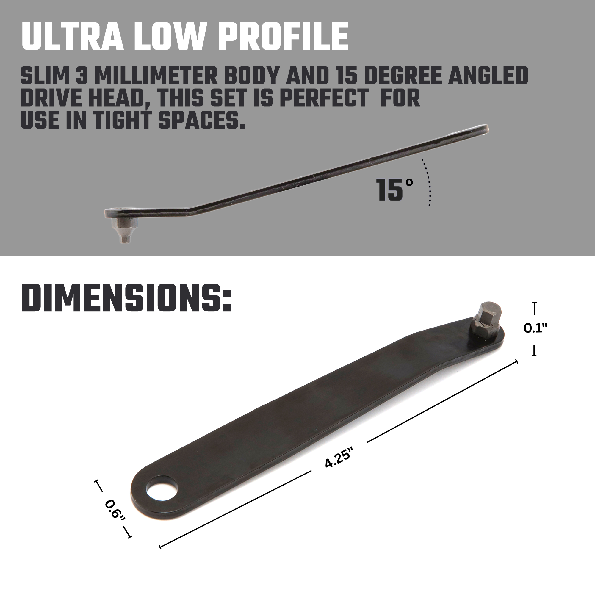 Low-Profile Offset Torx Screwdriver Set – Angled Bits, S2 Steel (5-Piece)