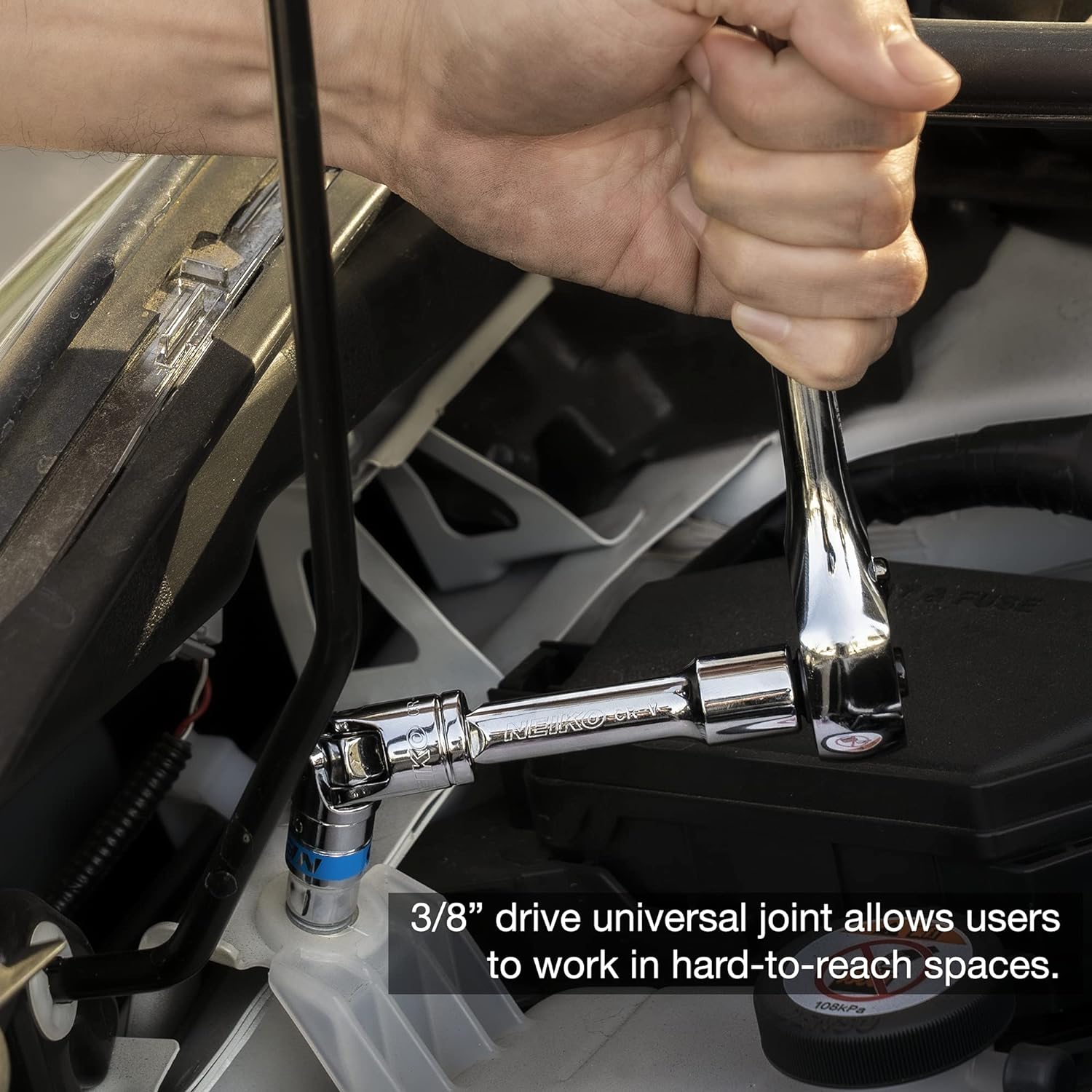 3/8" Drive Color-Coded Mechanics Socket Set — Metric & SAE, Deep & Shallow, CrV (76-Piece)
