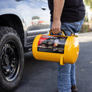 TOOLUXE 30010L 5 Gallon Air Tank, Portable Air Tank, 125 PSI Maximum Pressure, Horizontal Air Compressor Tank, 1/4" NPT 40 Inch Industrial Hose & Chuck, 140 PSI Safety Valve