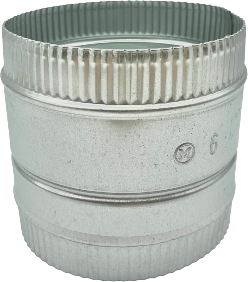 Mitchell Metal 6" HVAC Flexible Collar Connector, Galvanized Sheet Metal 26-Gauge, Made in USA, Easy Installation, Crimped End