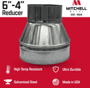Mitchell Metal Duct Reducer (6"-4")