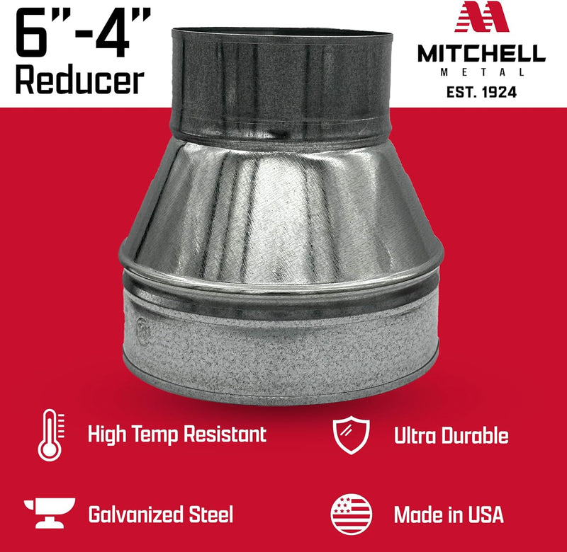Mitchell Metal Duct Reducer (6"-4")