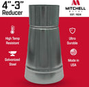 Mitchell Metal Duct Reducer (4"-3")