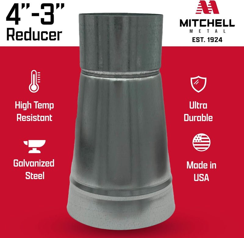Mitchell Metal Duct Reducer (4"-3")