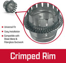 HVAC Ductboard Starting Collar with Crimp, Galvanized Sheet Metal 26-Gauge, Made in USA (6 Inch)