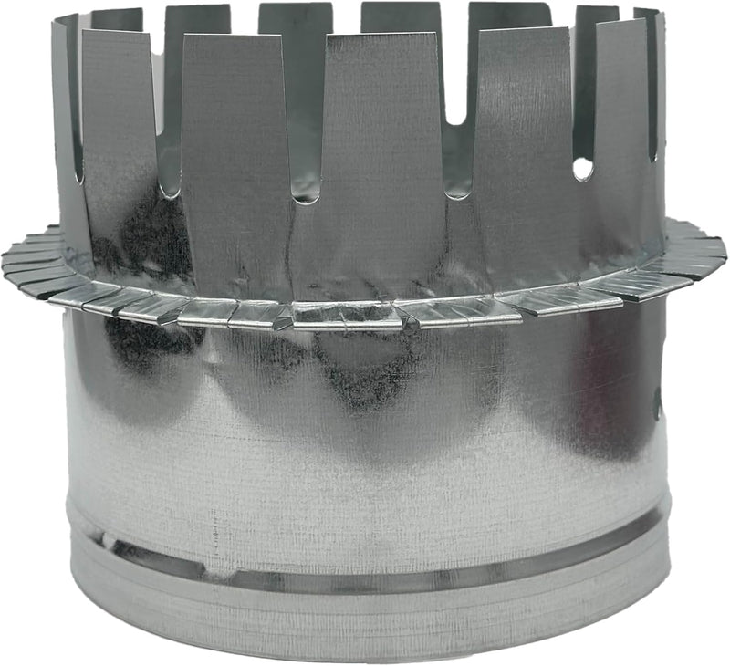 HVAC Safety Tab Starting Collar, Galvanized Sheet Metal 26-Gauge, Made in USA (8 Inch)