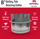 HVAC Safety Tab Starting Collar, Galvanized Sheet Metal 26-Gauge, Made in USA (8 Inch)