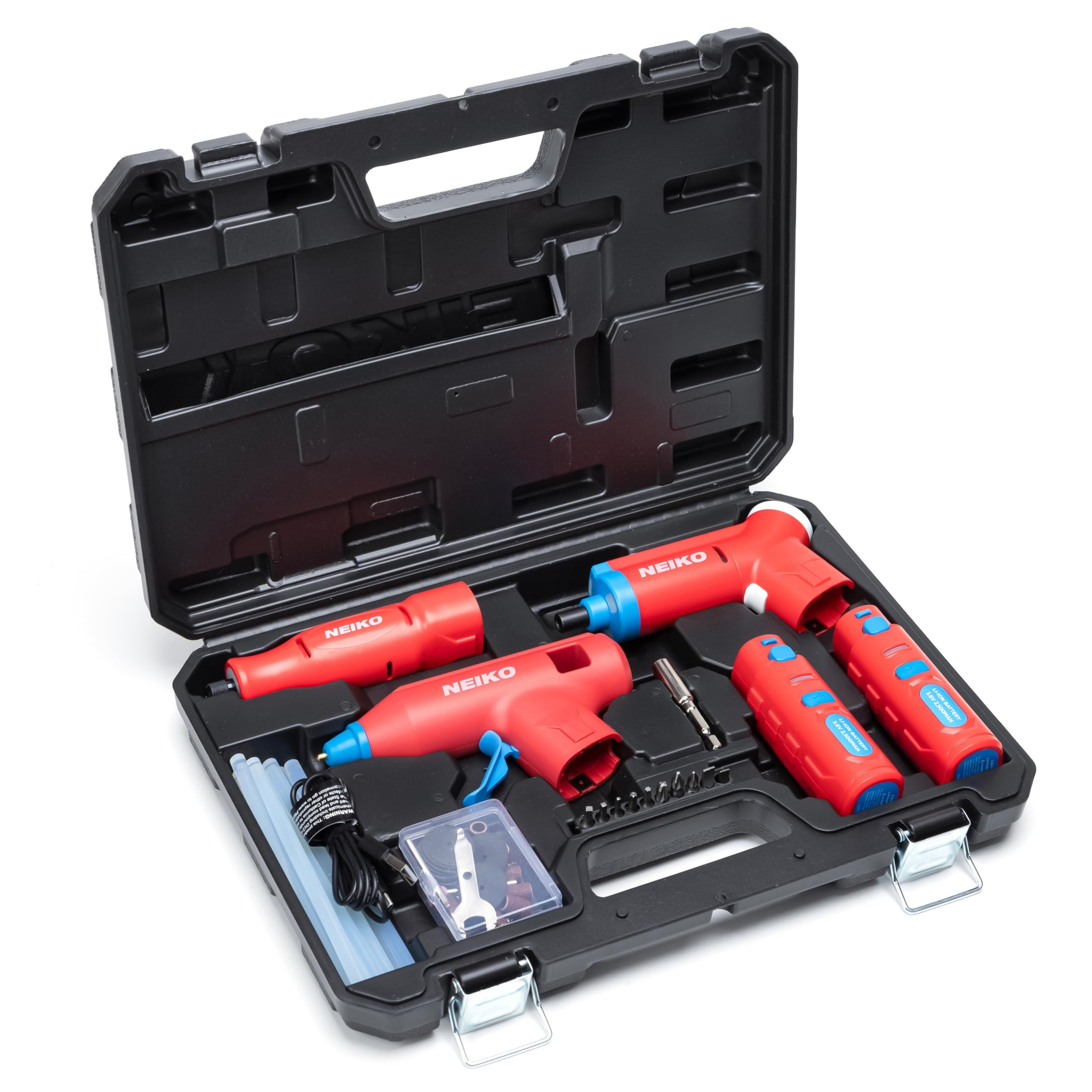 Cordless DIY Tool Combo Kit – 3.6V Rotary Tool, Glue Gun & Screwdriver (100-Piece)
