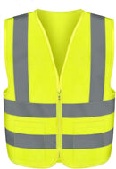 NEIKO 54082A Safety Vest, Size Small for Kids, 2 Pockets, High Visibility Vest, Reflective Strips, Neon Yellow Vest, Zipper Front, Reflective Vest For Men & Women, Work Vest, Security Vest & Hi Vis