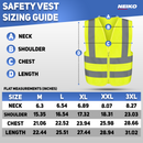 NEIKO 54082A Safety Vest, Size Small for Kids, 2 Pockets, High Visibility Vest, Reflective Strips, Neon Yellow Vest, Zipper Front, Reflective Vest For Men & Women, Work Vest, Security Vest & Hi Vis