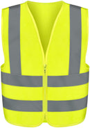 NEIKO 54070A Safety Vest, Size Small for Kids, High Visibility Vest with Reflective Strips, Neon Yellow Vest, Zipper Front, Reflective Vest For Men and Women, Work Vest, Security Vest and Hi Vis