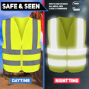 NEIKO 54070A Safety Vest, Size Small for Kids, High Visibility Vest with Reflective Strips, Neon Yellow Vest, Zipper Front, Reflective Vest For Men and Women, Work Vest, Security Vest and Hi Vis