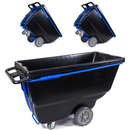 MAGNUM Tilt Truck, 1 Cu. Yd. Covered Capacity Dump Cart with Non-Marking 12” Wheels & 5” Casters & Heavy Duty Full Frame for Jobsites, 1200 lbs, Trash Cart with Wheels DUC100-H-NM-03PK (3-Pack)
