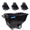 MAGNUM Tilt Truck, 1 Cu. Yd. Covered Capacity Dump Cart with Heavy Duty 12” Wheels & 5” Casters & Reinforcing Bottom Frame for Jobsites, 1000 lbs, Trash Cart with Wheels DUC100-R-04PK (4-Pack)
