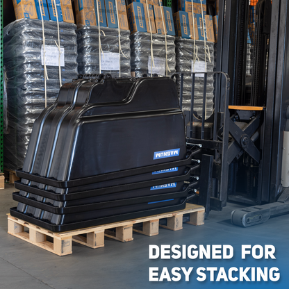 MAGNUM Tilt Truck, 1/2 Cu. Yd. Capacity Dump Cart with Heavy Duty 12” Wheels & 5” Casters & Forklift-able Frame for Jobsites, 850 lbs, Trash Cart with Wheels DUC12T-F-04PK (4-Pack)