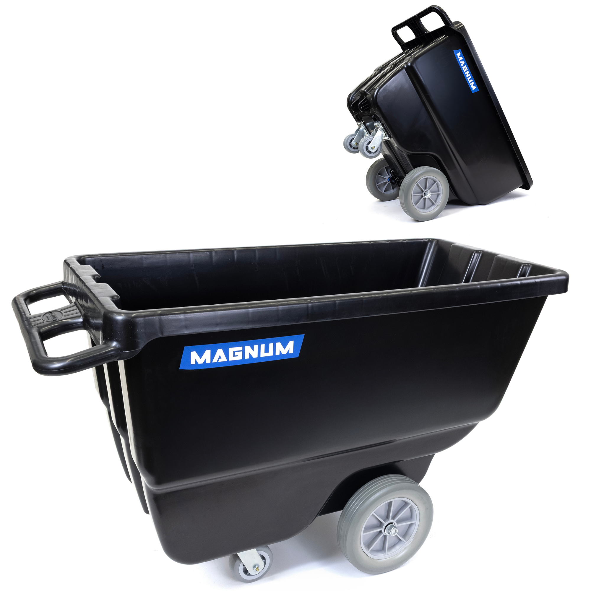 1/2 Cu. Yd. Tilt Truck Dump Cart – Non-Marking Wheels, 750 lb Capacity (2-Pack)