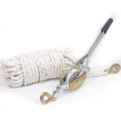 Rope Puller Come-Along – 3/4-Ton (1,500 lb), 98 ft Heavy-Duty Cable