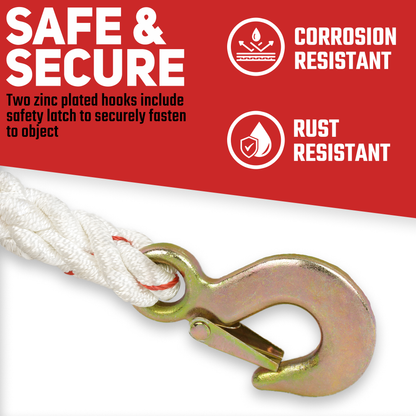 Rope Puller Come-Along – 3/4-Ton (1,500 lb), 98 ft Heavy-Duty Cable