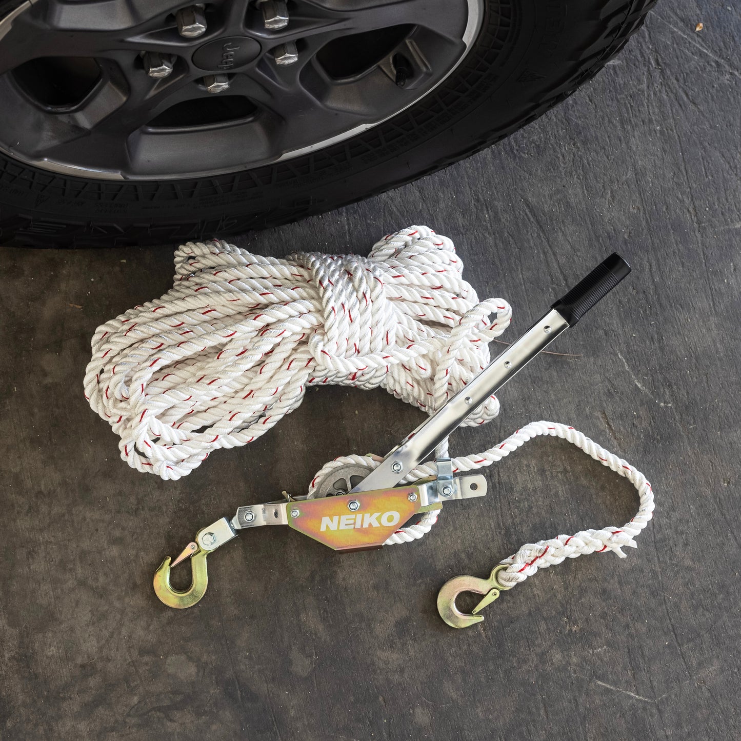 Rope Puller Come-Along – 3/4-Ton (1,500 lb), 98 ft Heavy-Duty Cable