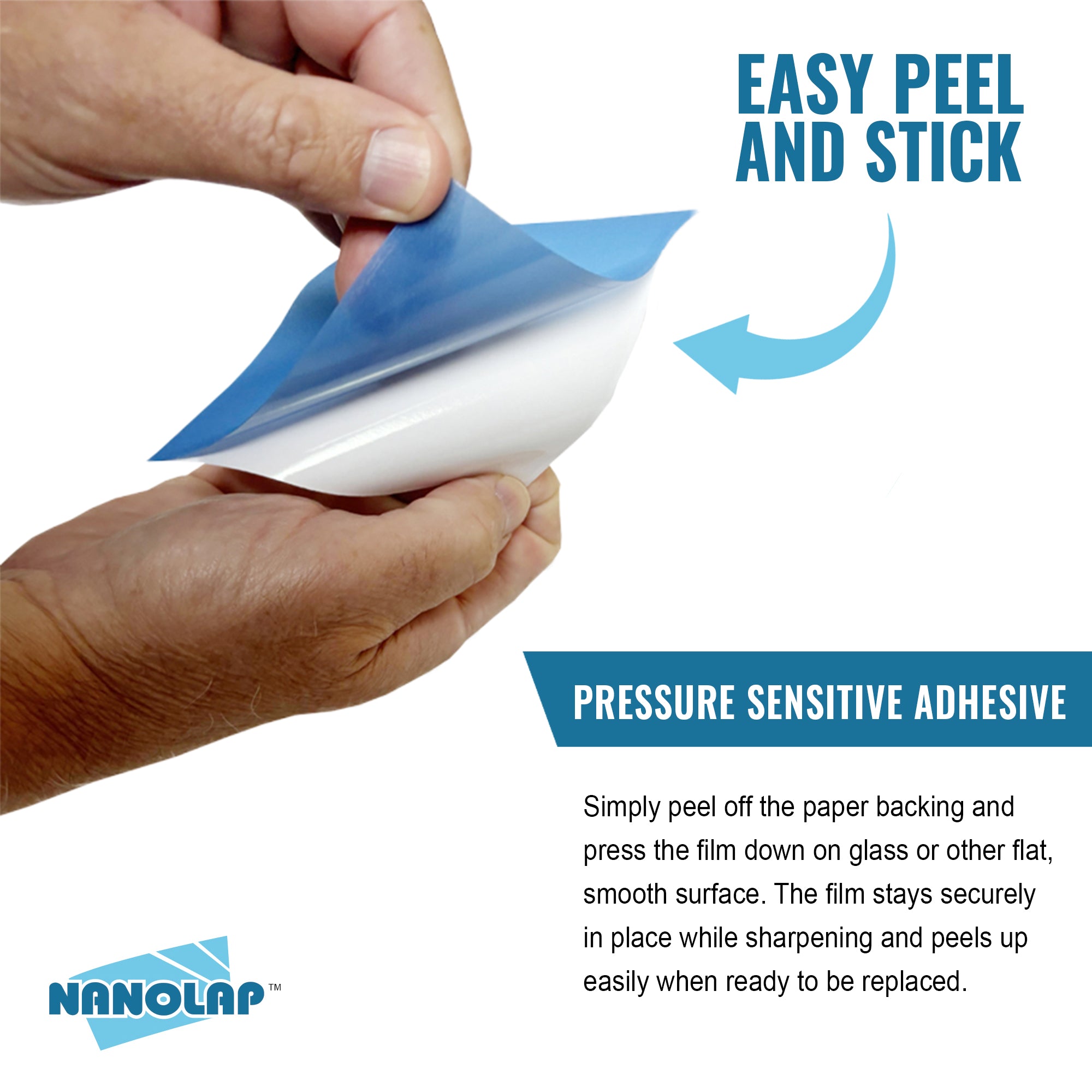 NANOLAP PSA Lapping Film 60 Micron (260 Grit) Adhesive Polishing Paper (5-Piece)