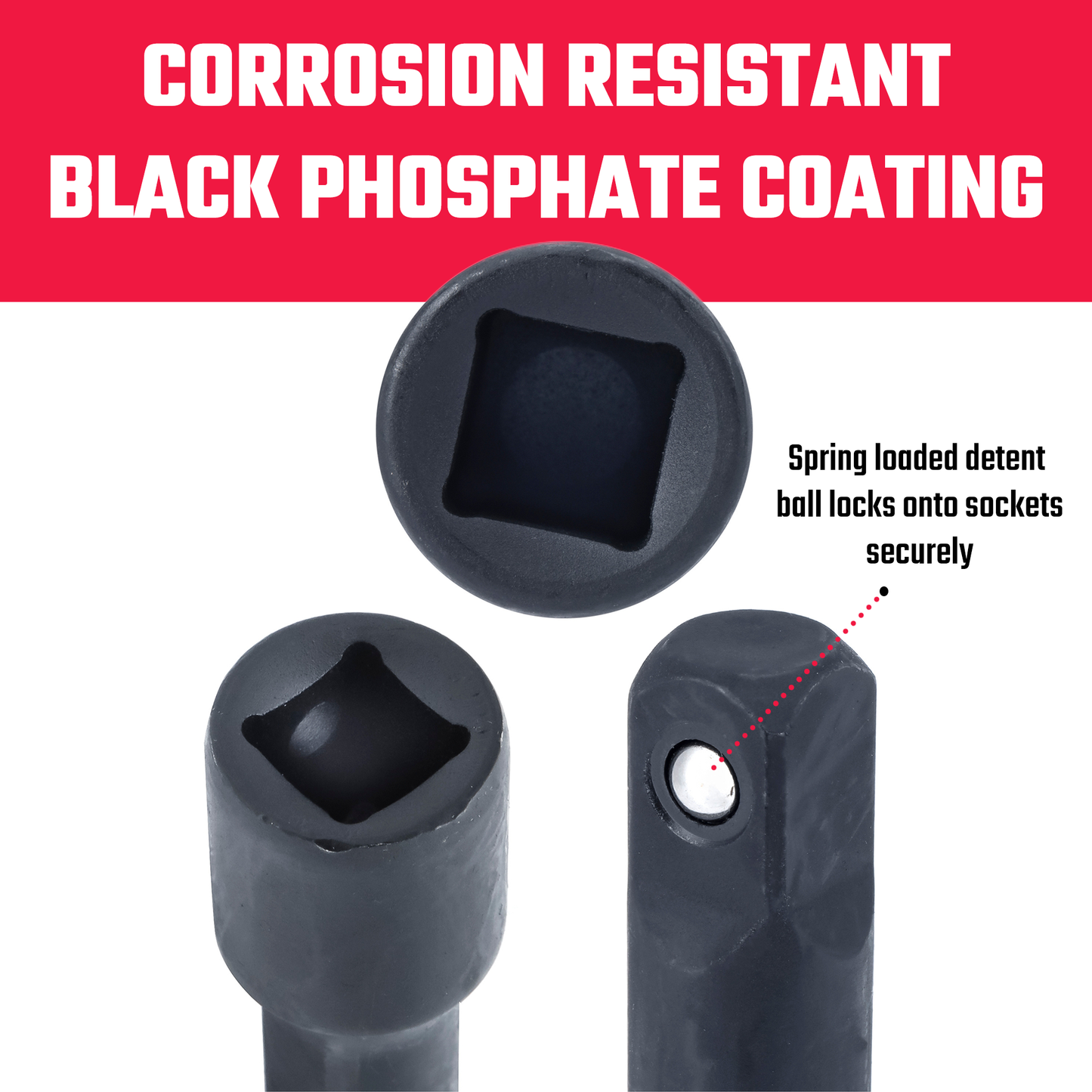 1/2” Drive Impact Extension Bar Set – CrV Steel (4-Piece)