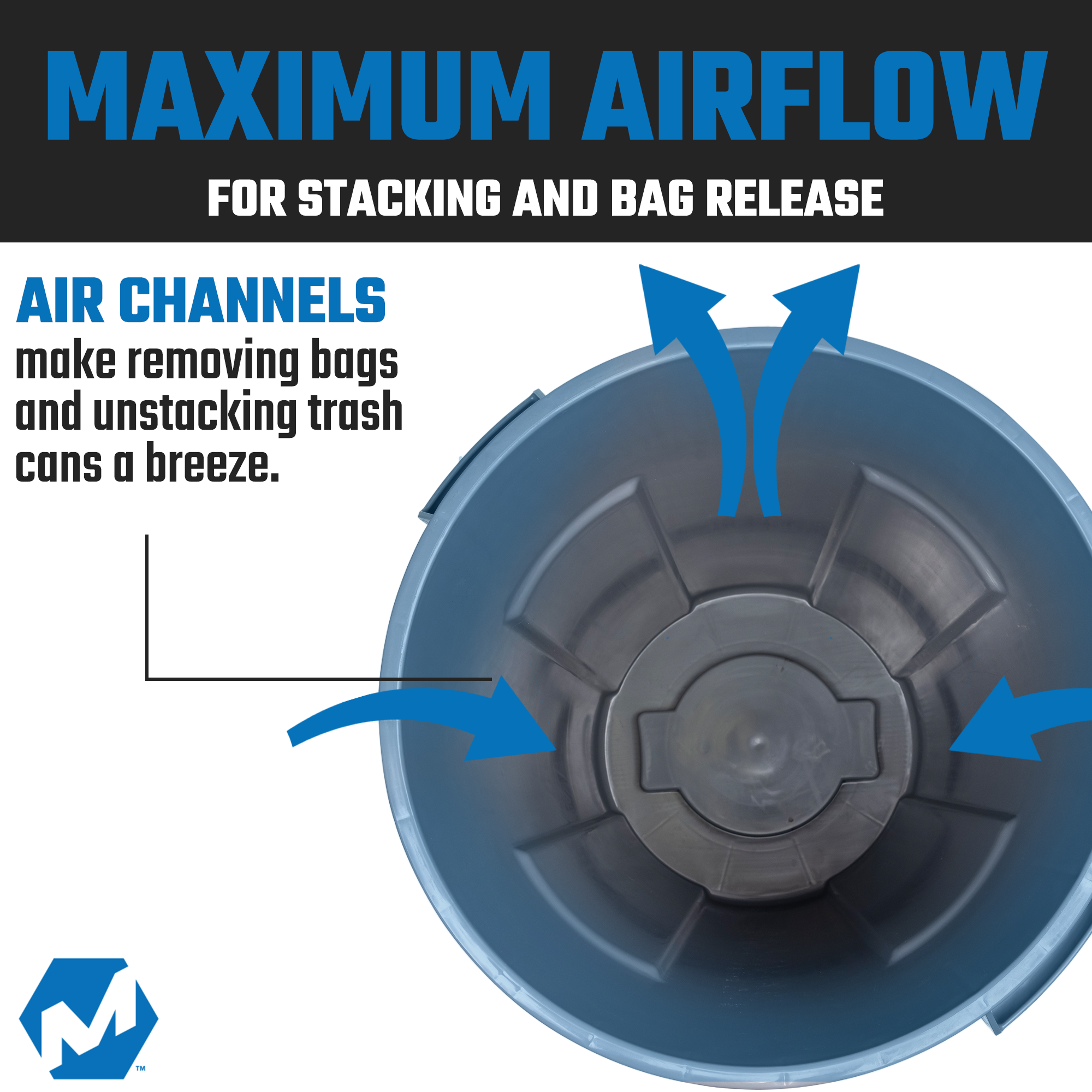 55 Gallon Trash Can (3 Pack)