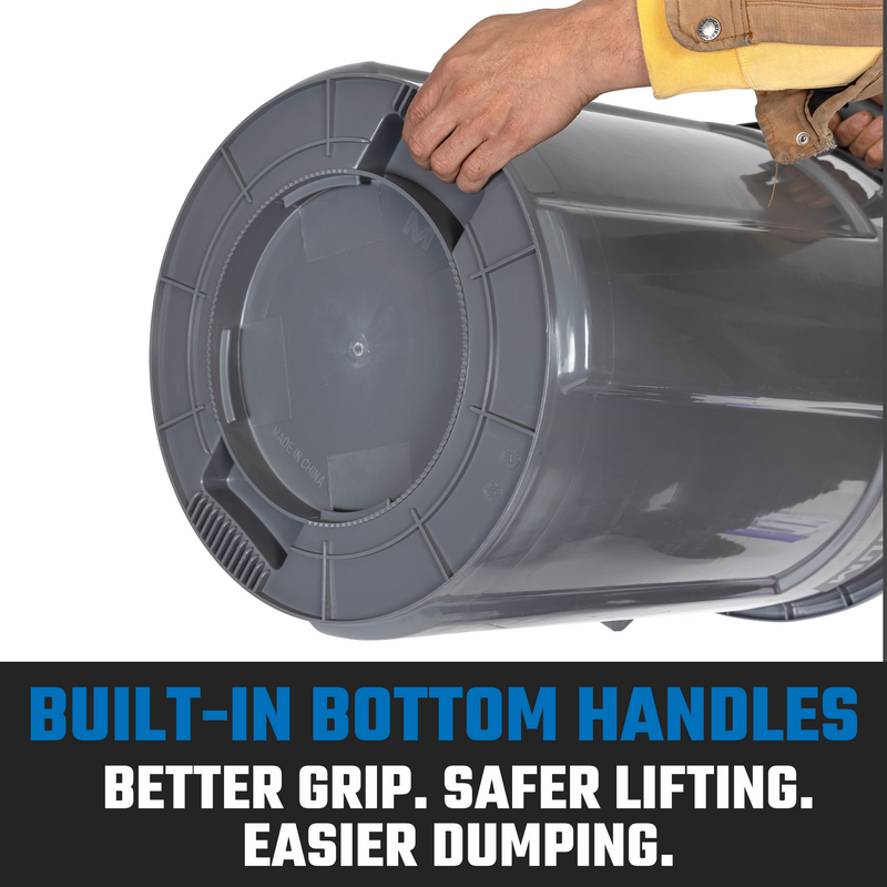 MAGNUM 55 Gallon Trash Can, Construction Grade, Heavy Duty Plastic, Jobsite Ready for Handling and Holding Garbage CMTC-C000-55G02 (2 Pack)