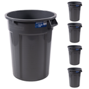 MAGNUM 55 Gallon Trash Can, Construction Grade, Heavy Duty Plastic, Jobsite Ready for Handling and Holding Garbage CMTC-C000-55G05 (5 Pack)