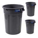 MAGNUM 55 Gallon Trash Can, Construction Grade, Heavy Duty Plastic, Jobsite Ready for Handling and Holding Garbage CMTC-C000-55G03 (3 Pack)