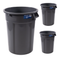 MAGNUM 55 Gallon Trash Can, Construction Grade, Heavy Duty Plastic, Jobsite Ready for Handling and Holding Garbage CMTC-C000-55G03 (3 Pack)