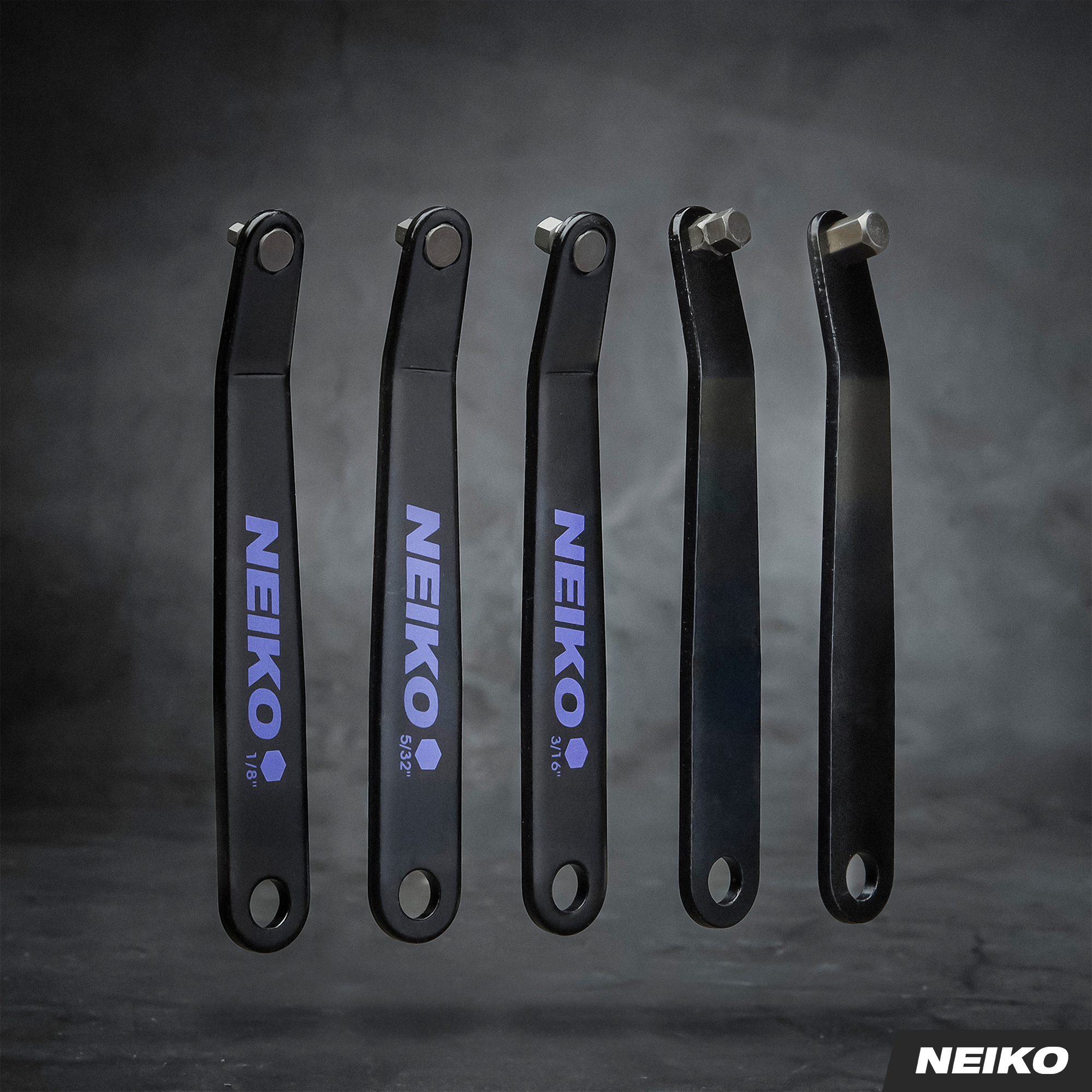 Ultra Low-Profile Offset Hex Screwdriver Set – SAE, S2 Steel (5-Piece)