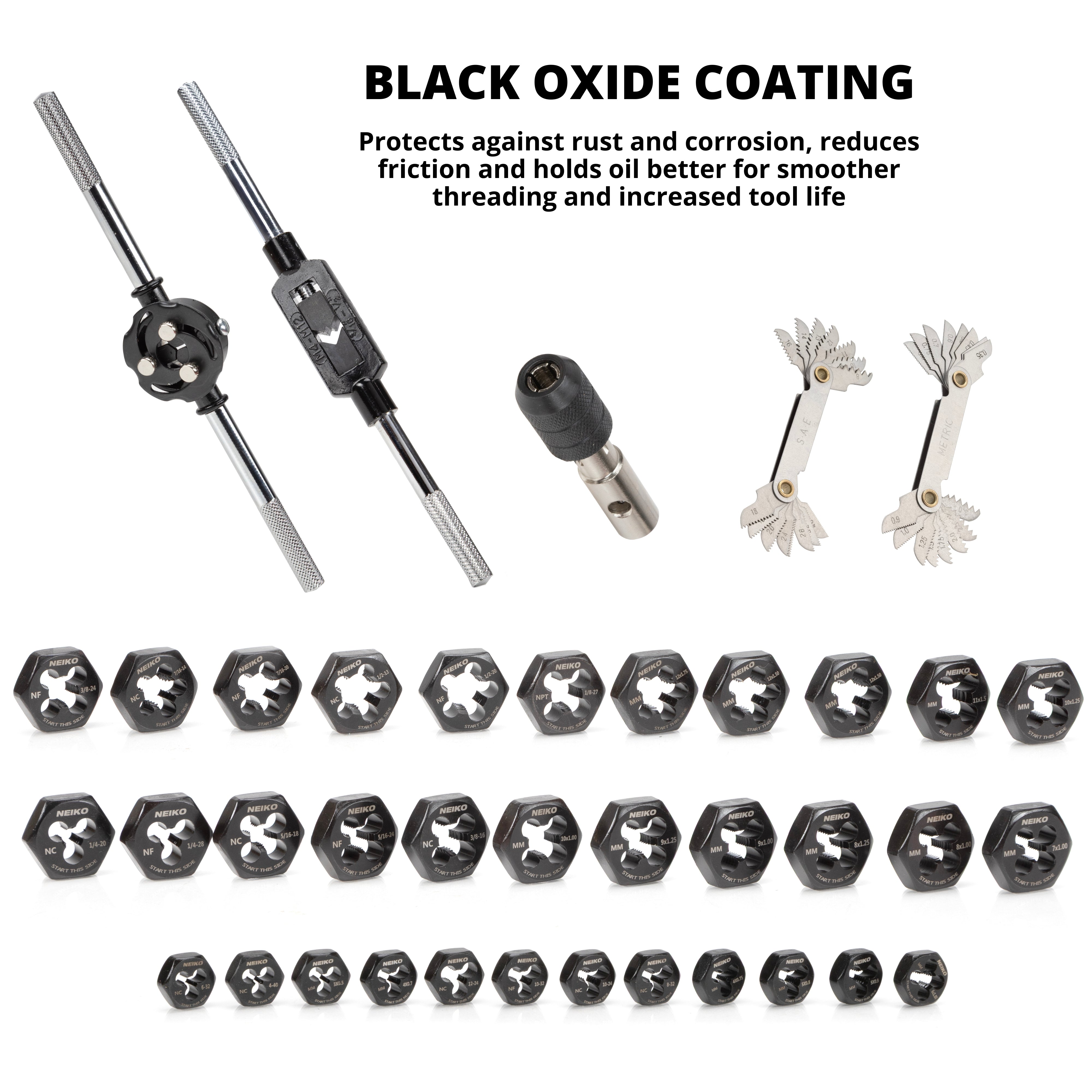 Tap & Die Threading Set – Metric & SAE, UNC/UNF/NPT (76-Piece)