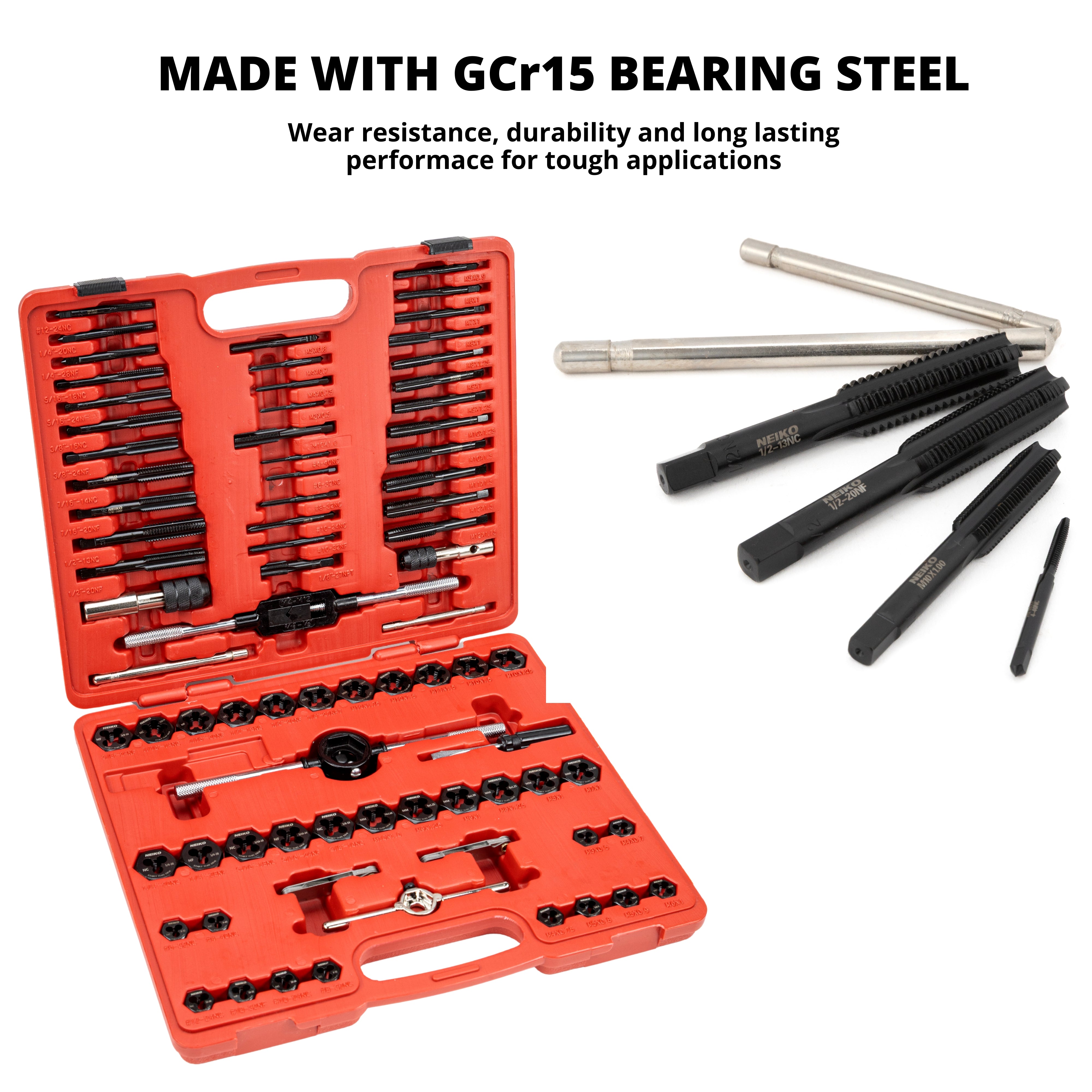 Tap & Die Threading Set – Metric & SAE, UNC/UNF/NPT (76-Piece)