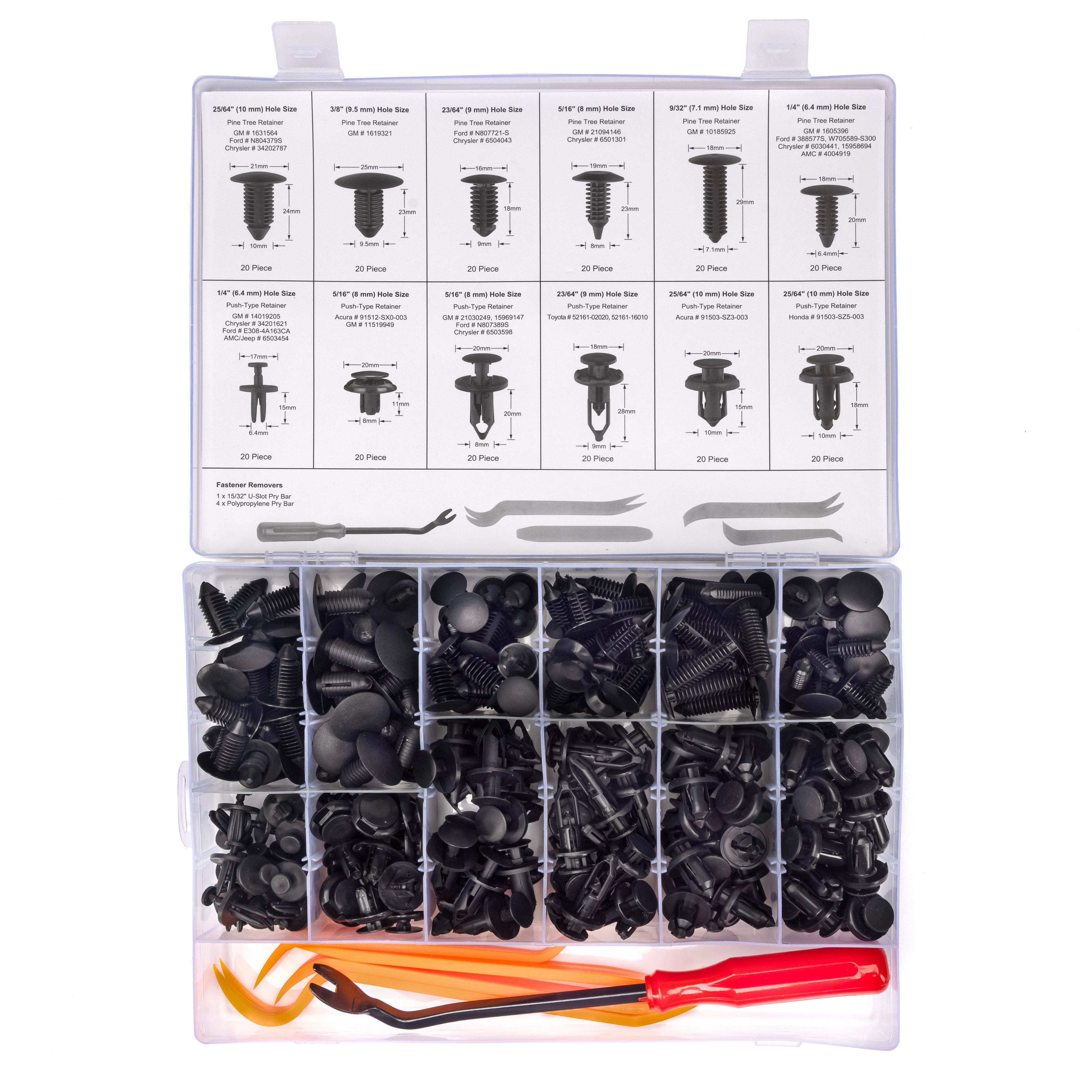 Automotive Retainer Clip Assortment – Bumper, Fender & Trim Fasteners (245-Piece)