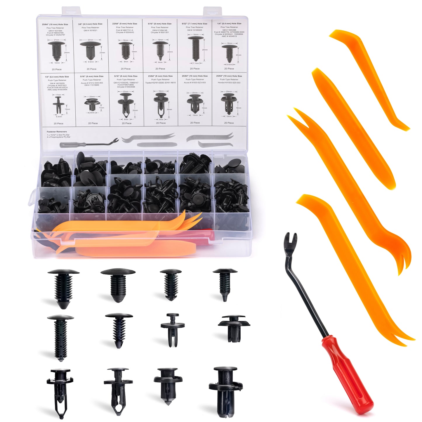 Automotive Retainer Clip Assortment – Bumper, Fender & Trim Fasteners (245-Piece)