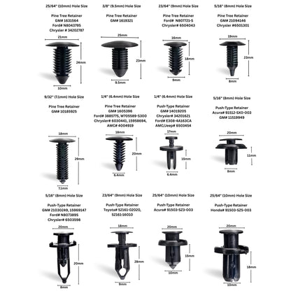 Automotive Retainer Clip Assortment – Bumper, Fender & Trim Fasteners (245-Piece)