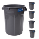 MAGNUM 32 Gallon Trash Can, Construction Grade, Heavy Duty Plastic, Jobsite Ready for Handling and Holding Garbage CMTC-C000-32G05 (5 Pack)