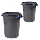 MAGNUM 32 Gallon Trash Can, Construction Grade, Heavy Duty Plastic, Jobsite Ready for Handling and Holding Garbage CMTC-C000-32G02 (2 Pack)