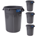 MAGNUM 32 Gallon Trash Can, Construction Grade, Heavy Duty Plastic, Jobsite Ready for Handling and Holding Garbage CMTC-C000-32G04 (4 Pack)