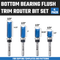 HILTEX 10103H Bottom Bearing Pattern Flush Trim Router Bit Set, 4 Pieces, 1/4 Inch Shank, CNC Woodworking Tool, 1/2" Cutting Diameter, Cutting Length: 1/2", 25/32”, 1”, and 1-1/2”