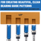 HILTEX 10103H Bottom Bearing Pattern Flush Trim Router Bit Set, 4 Pieces, 1/4 Inch Shank, CNC Woodworking Tool, 1/2" Cutting Diameter, Cutting Length: 1/2", 25/32”, 1”, and 1-1/2”