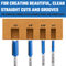HILTEX 10101H Double-Flute Straight Cut Router Bit Set, 4 Pieces, 1/4 Inch Shank, CNC Woodworking Tool, 1/4" 5/16" 3/8" 1/12" Cutting Diameter for Dado Grooving and Edge-Routing
