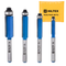 HILTEX 10102H Top Bearing Flush Trim Router Bit Set, 4 Pieces, 1/4 Inch Shank, CNC Woodworking Tool, 1/4" 5/16" 3/8" 1/12" Cutting Diameter for Copying Templates and Patterns, Overhang Trim