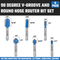 HILTEX 10106H 90 Degree V-Groove and Round Nose Router Bit Set, 6 Pieces, 1/4 Inch Shank, Double Flute V-Grooving Roundnose 3D CNC Woodworking Tool, 1/4" 3/8" (13/32”) 1/2" Cutting Diameters