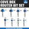 HILTEX 10107H Cove Box Router Bit Set, 8 Pieces, 1/4 Inch Shank, Double Flute Radius Cove Router Bit, Round Nose, Woodworking Tool, 1/4" 5/16" 3/8" 1/2" 5/8" 3/4" 7/8" 1" Diameter