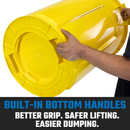 MAGNUM Yellow 32 Gallon Trash Can Set (Trash Can, Quiet Dolly, and Reinforced Lid), Construction Grade, Jobsite Ready, Non-Marking Wheels & Casters for Rolling Garbage CMTC-CLD0-32Y01 (1 Set)