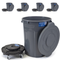 MAGNUM Gray 32 Gallon Trash Can Set (Trash Can, Quiet Dolly, and Reinforced Lid), Construction Grade, Jobsite Ready, Non-Marking Wheels & Casters for Rolling Garbage CMTC-CLD0-32G05 (5 Set)