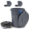 MAGNUM Gray 32 Gallon Trash Can Set (Trash Can, Quiet Dolly, and Reinforced Lid), Construction Grade, Jobsite Ready, Non-Marking Wheels & Casters for Rolling Garbage CMTC-CLD0-32G03 (3 Set)